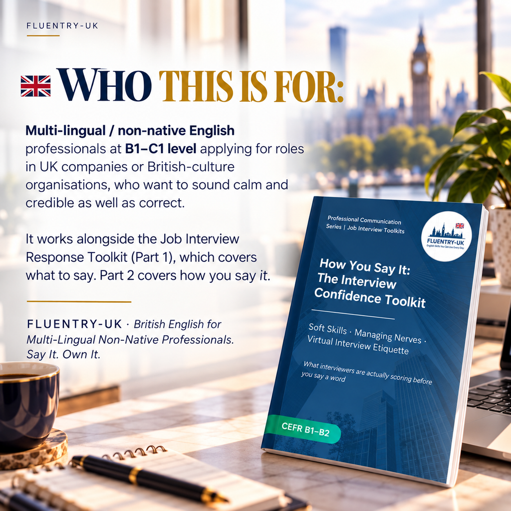 Interview Confidence Toolkit (Part 2) | Interactive Toolkit + PDF | Professional Communication Series | F L U E N T R Y - U K