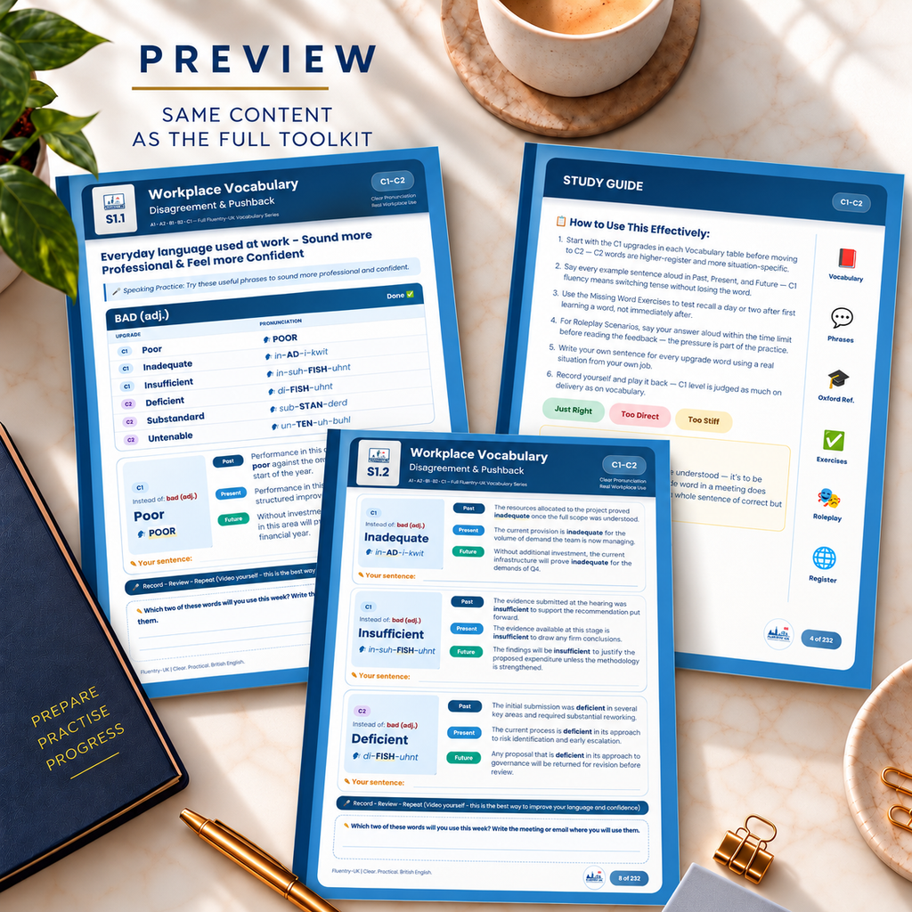 C1 Workplace Vocabulary & Communication Toolkit | PDF | Advanced Communication Series | F L U E N T R Y - U K