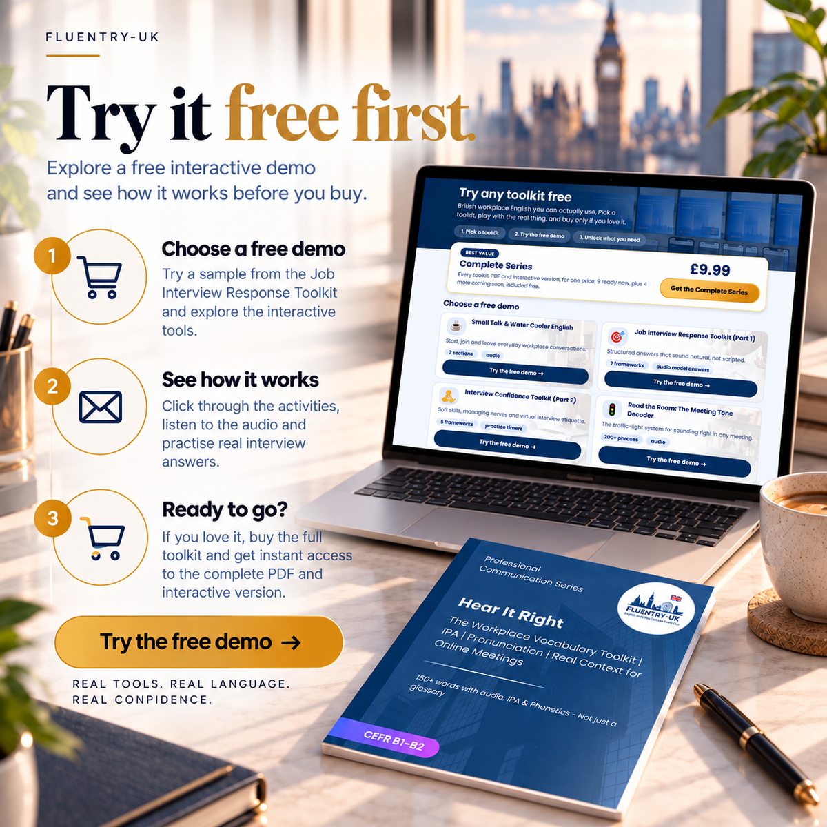 Hear It Right: The Workplace Vocabulary Toolkit | Interactive Toolkit + PDF | Professional Communication Series | F L U E N T R Y - U K