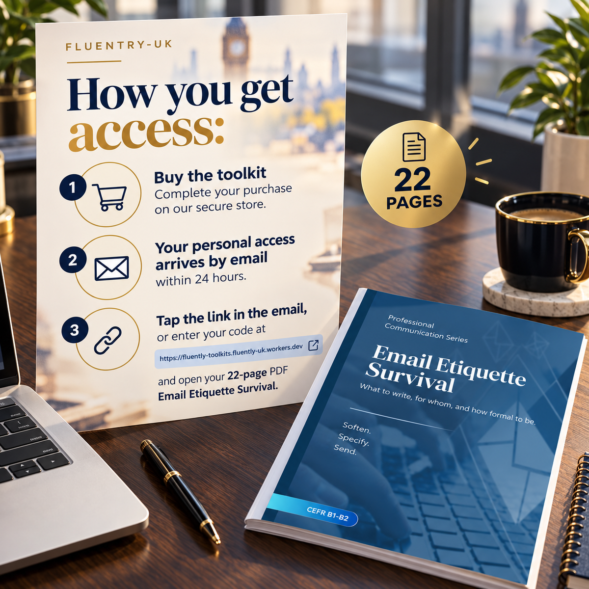 Email Etiquette Survival Toolkit | Interactive Toolkit + PDF | Professional Communication Series | F L U E N T R Y - U K