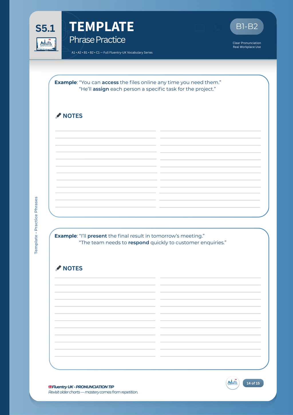B1–B2 Vocabulary Charts for Online Meetings (Professional Communication Series)