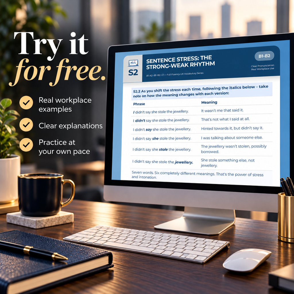 Pronunciation and Accent Confidence Toolkit | Interactive Toolkit + PDF | Professional Communication Series | F L U E N T R Y - U K