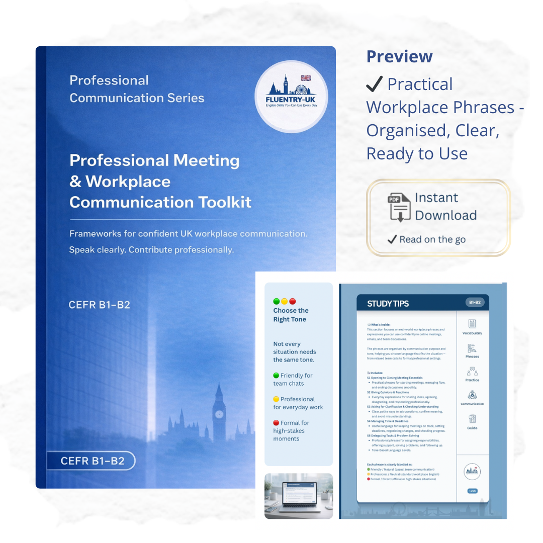 Remote Workplace Vocabulary Framework (B1–B2)